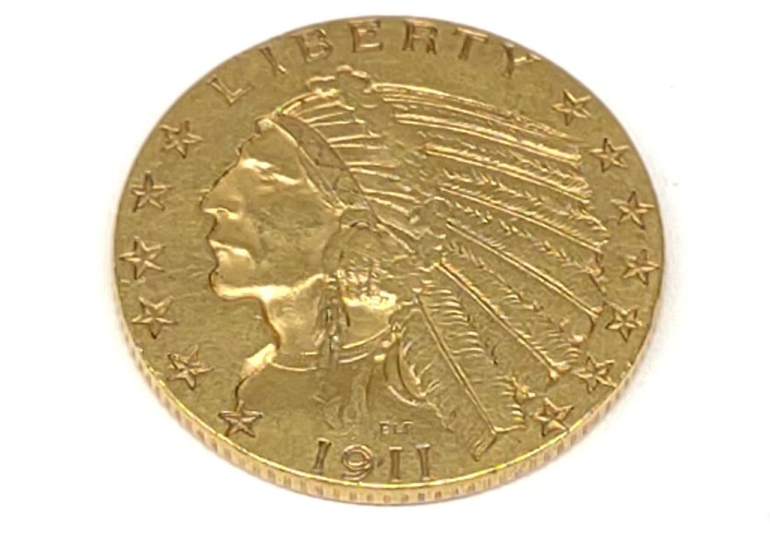 Gold 1911 Indian Head $5 Coin (1 of 8)