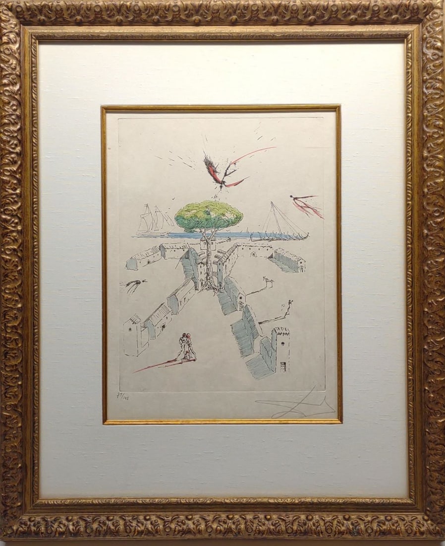 Salvador Dali Signed Beach at Sete Etching 78/145 (1 of 11)