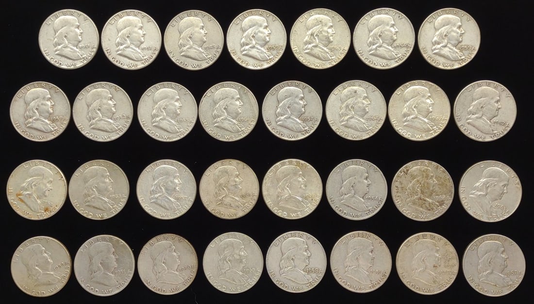 (31) Franklin Half Dollar US Coins (90% Silver) (1 of 7)