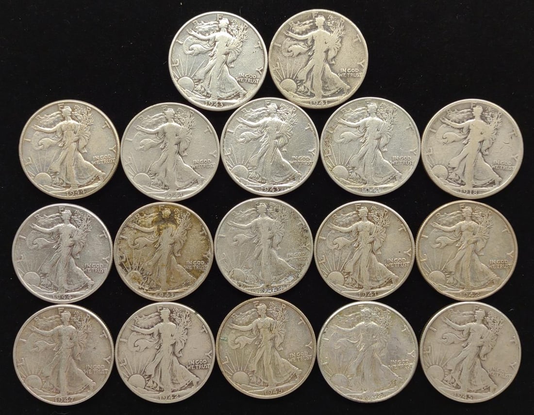 (17) Walking Liberty Half Dollar Coins (1 of 8)