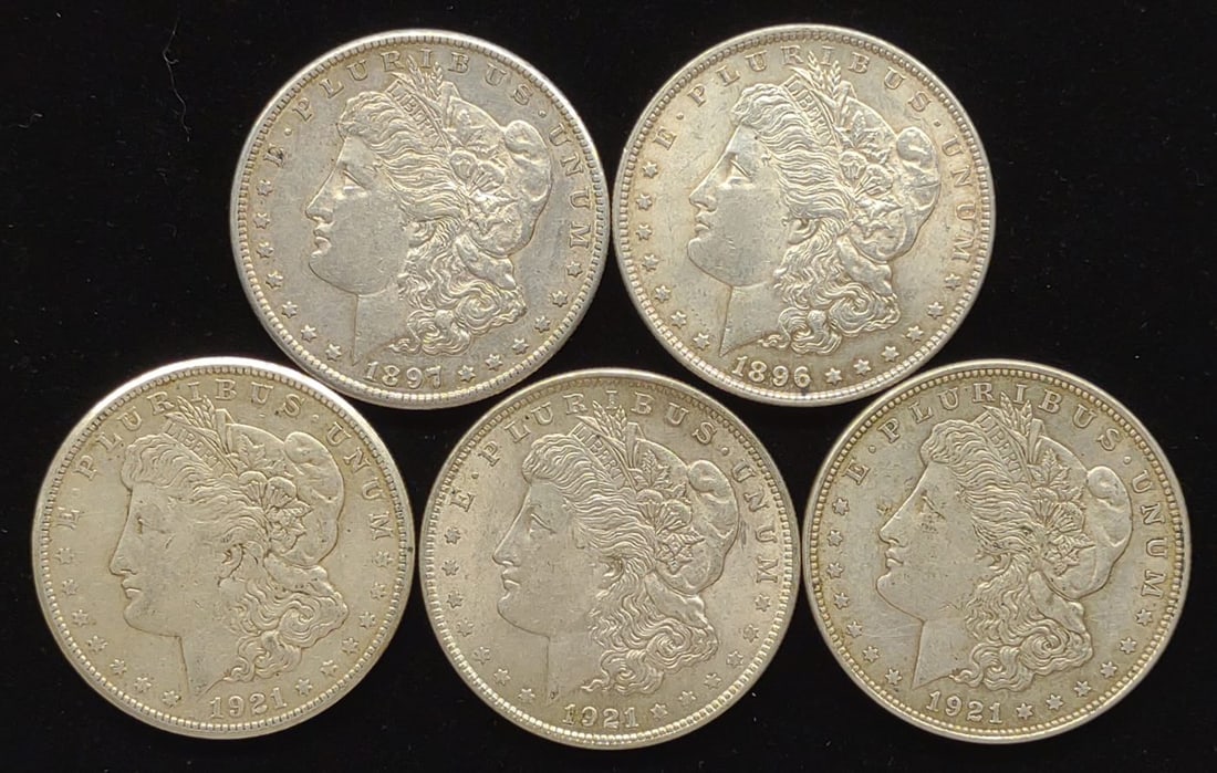 (5) Morgan Dollar US Coins (1 of 6)