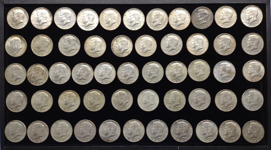 (53) 1965-70 Kennedy Half Dollars 40% Silver (1 of 10)