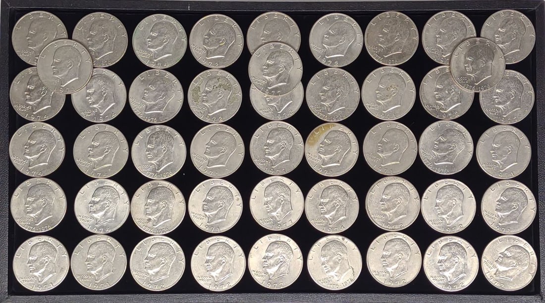 (48) Eisenhower One Dollar US Coins (1 of 9)