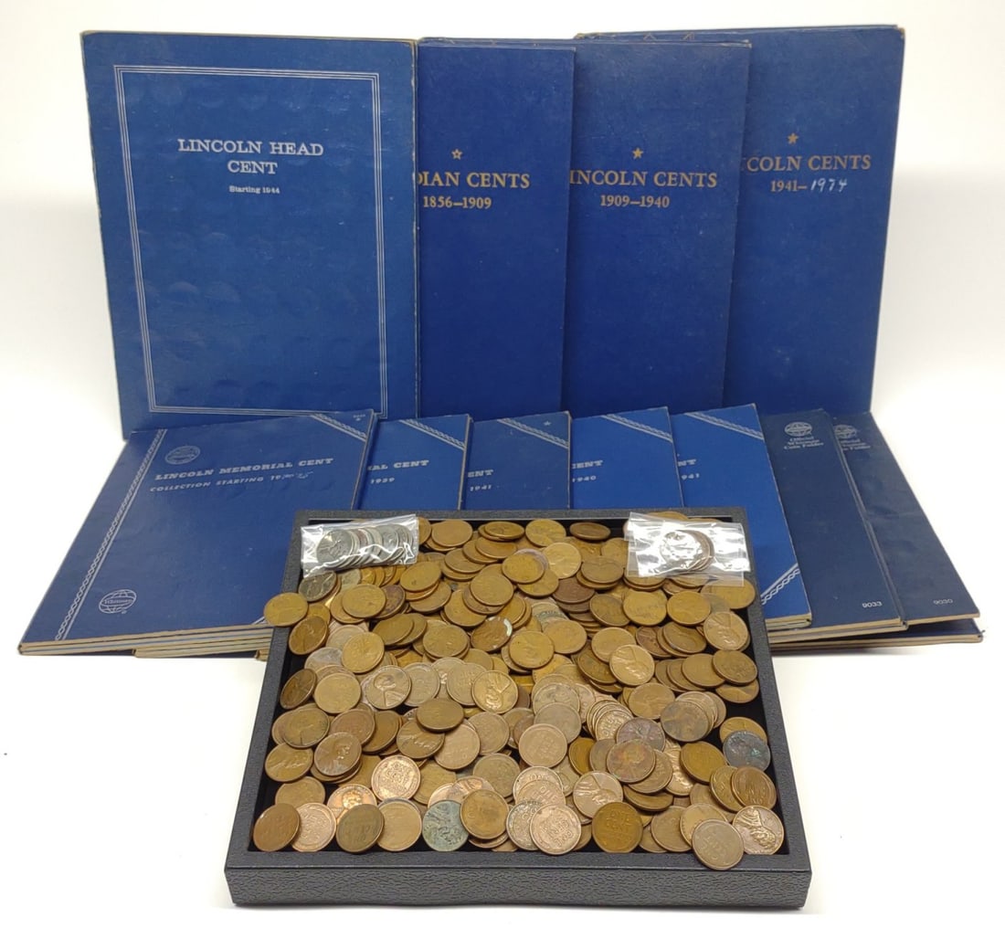 11 Whitman Penny Collection Books & Wheat Pennies (1 of 20)