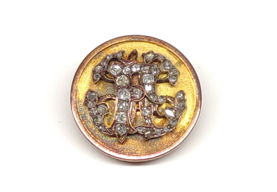 Antique 14K Gold Mine Cut Diamond Slide Pendant (1 of 6)