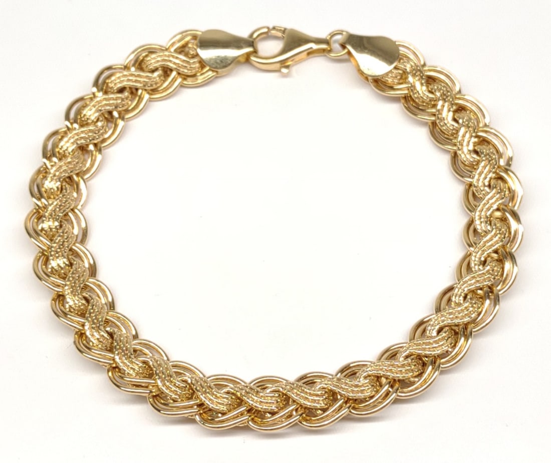 14K Yellow Gold Braided Chain Bracelet (1 of 6)