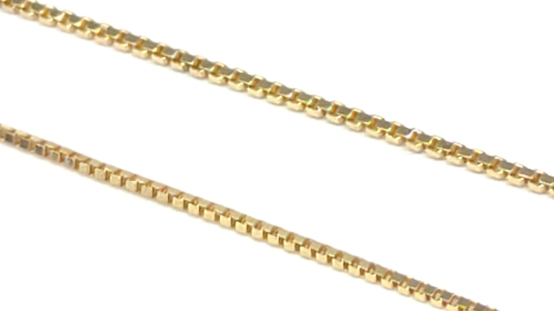 Two 18K Yellow Gold Box Chain Necklaces (18" long) (1 of 7)