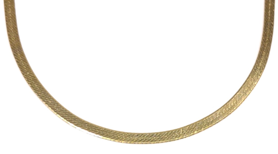 14K Gold Herringbone Necklace (18" long) (1 of 7)
