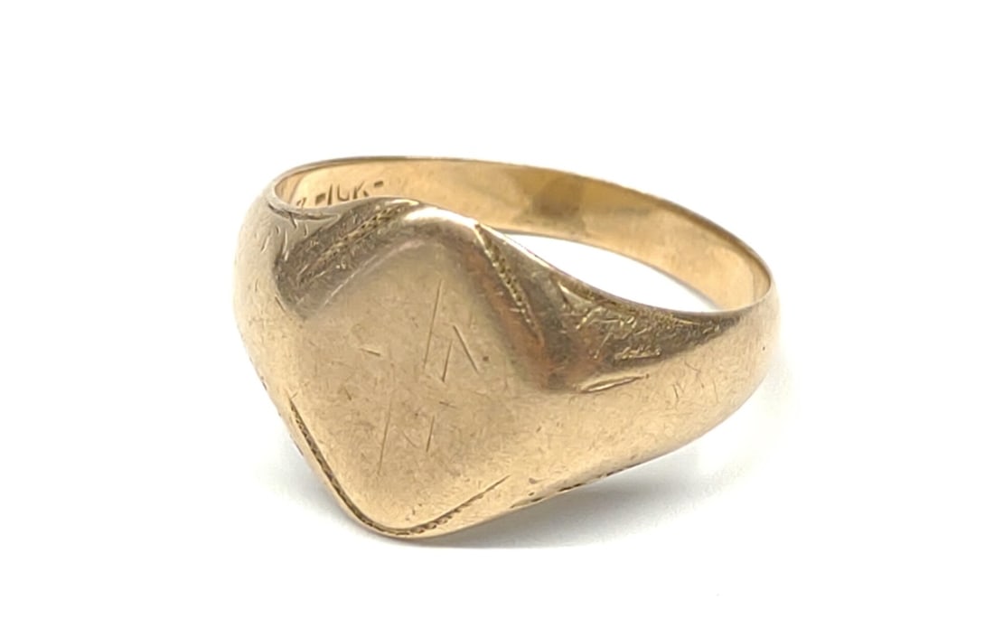 10K Yellow Gold Signet Ring (sz 11.25) (1 of 7)