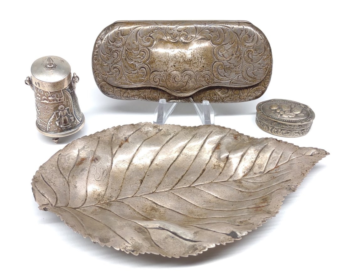Sterling Silver Pill Boxes, Dish, & Glasses Case (1 of 15)