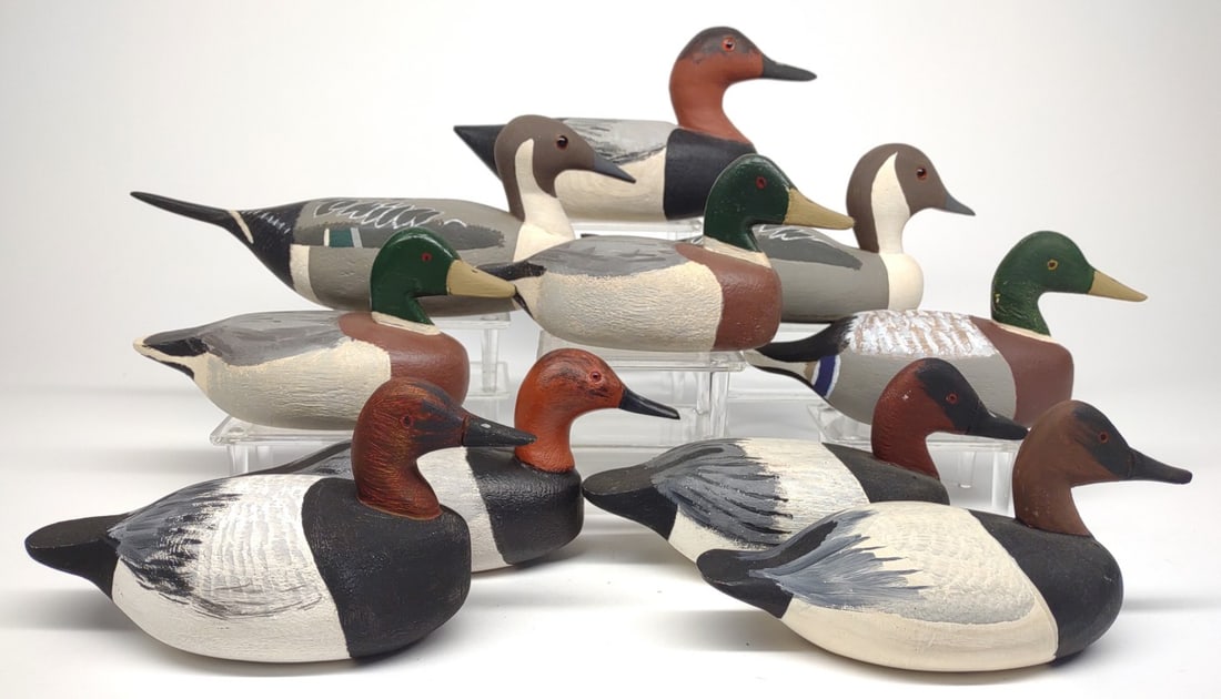 10 Miniature Carved Duck Decoys (1 of 7)