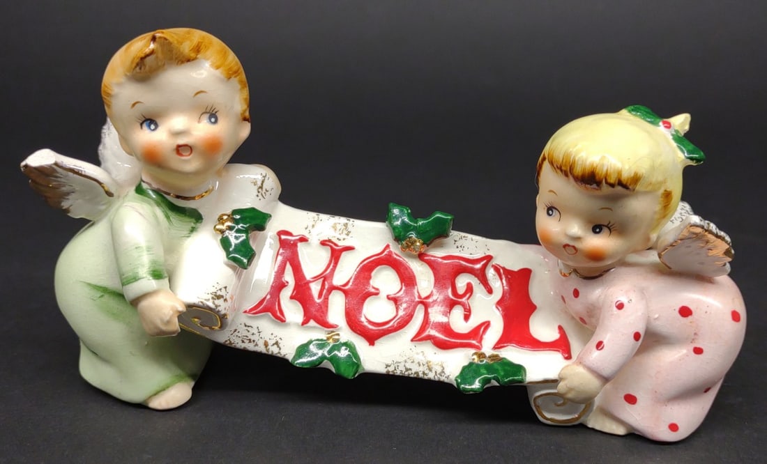 Vintage Japan Lefton Angels Noel Banner Figurine (1 of 9)