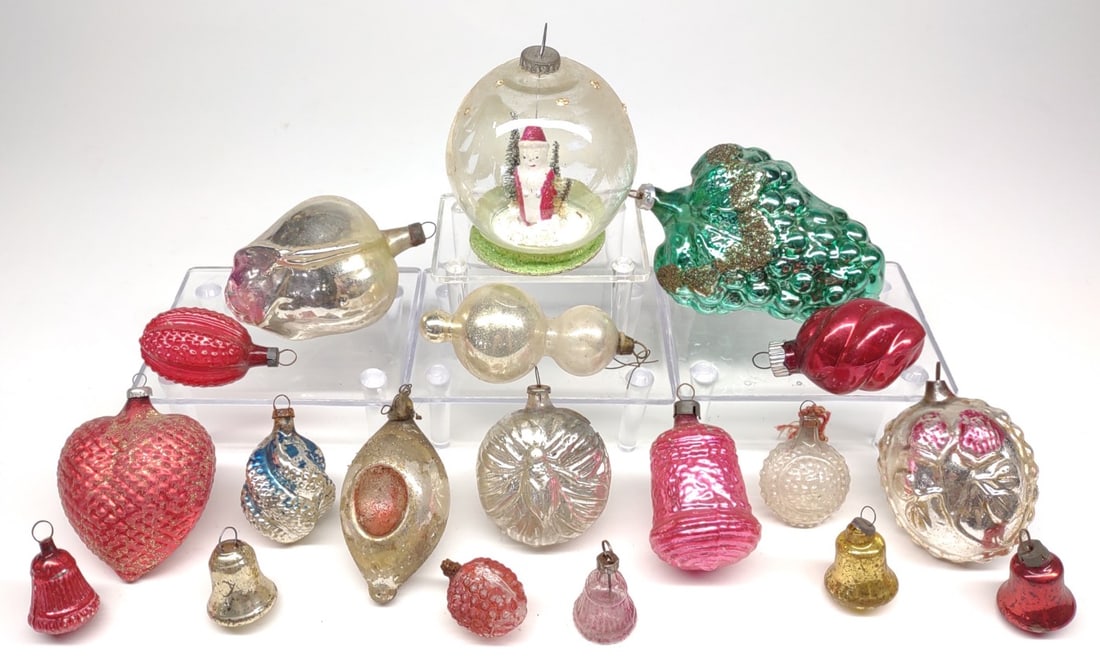 (19) Vintage Figural Glass Christmas Ornaments (1 of 13)