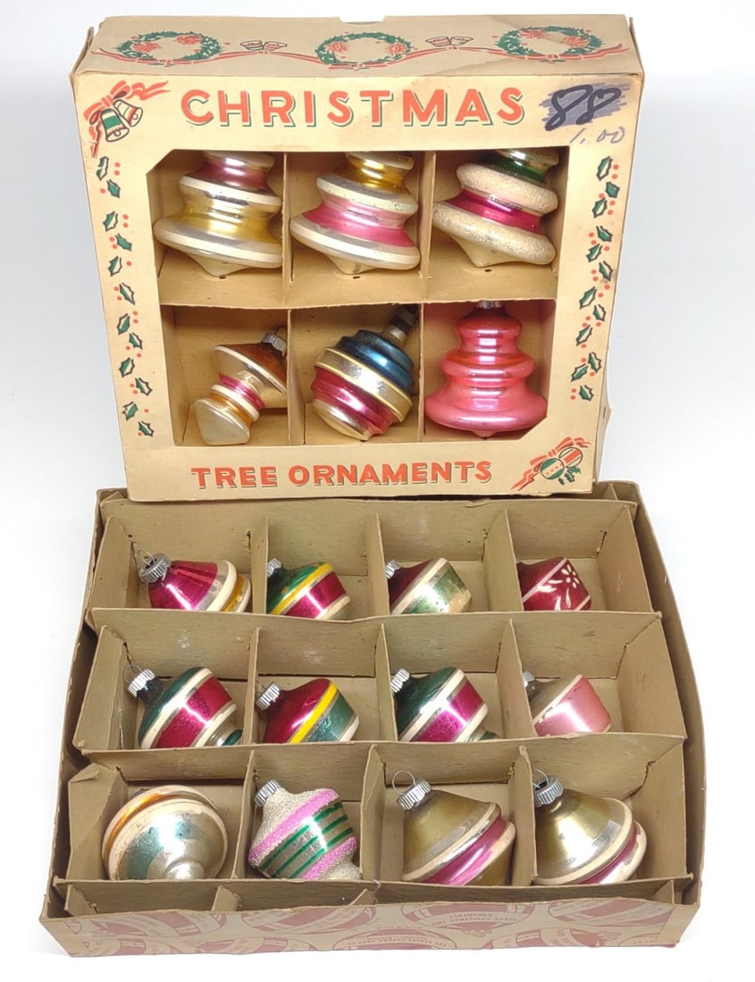 (18) Vintage Shiny Brite UFO Glass Ornaments (1 of 4)