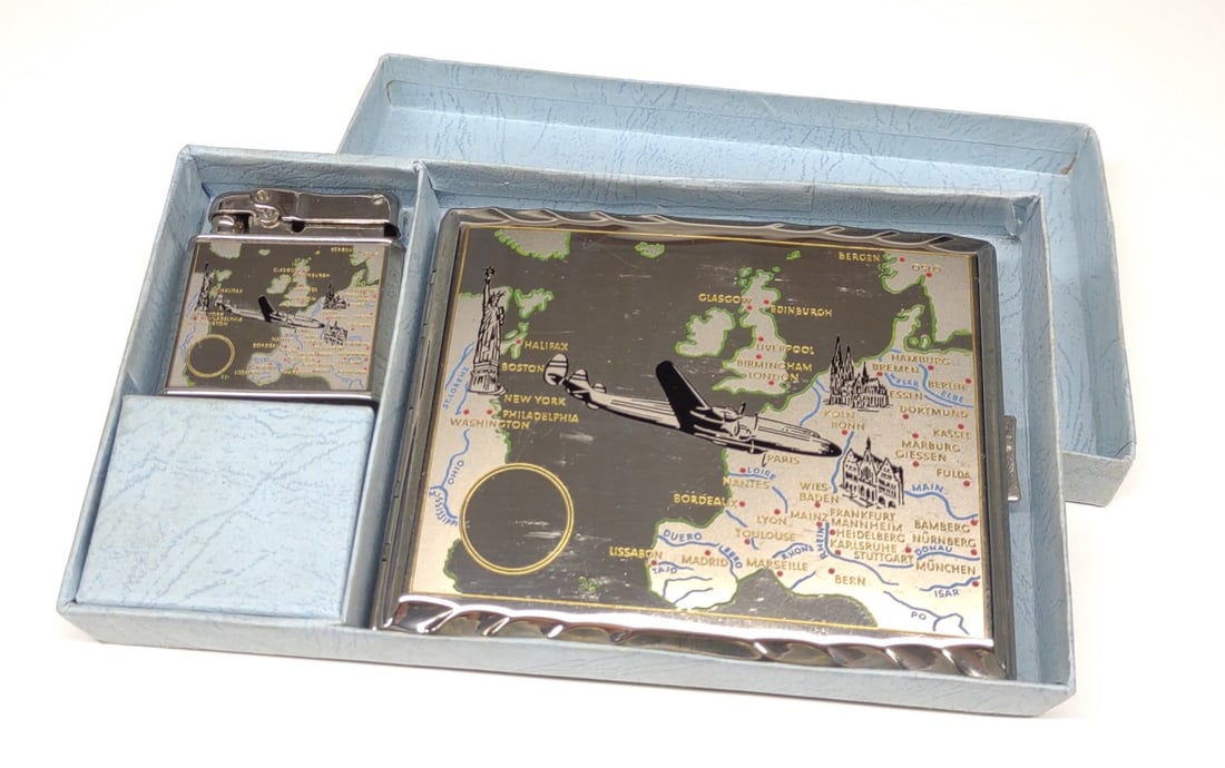 German Ibelo Monopol Cigarette Case & Lighter Set (1 of 6)