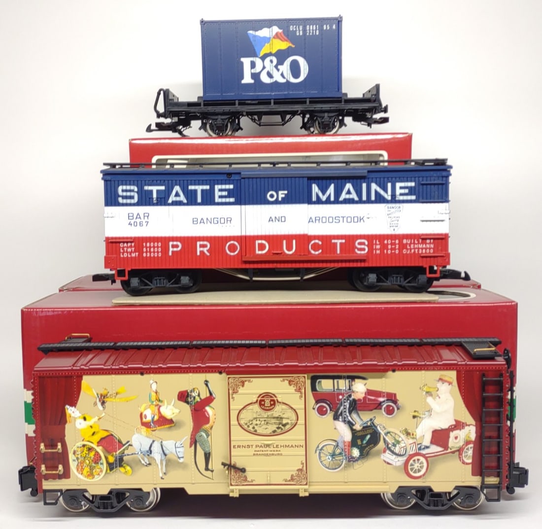 (3) LGB Toy Train Cars w/ Boxes (1 of 9)
