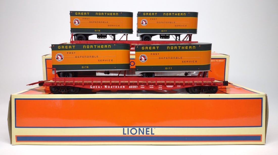 2 Lionel #60207 Flatcar with Trailers Trains Boxed (1 of 5)
