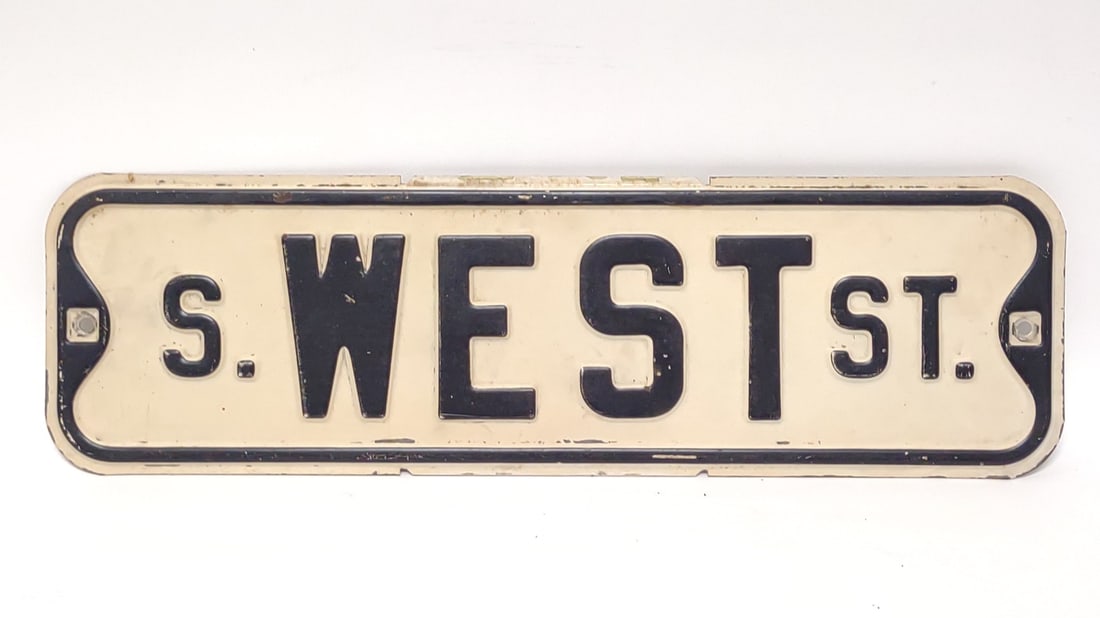 Embossed S. West St. Metal Sign (Annapolis, MD) (1 of 5)