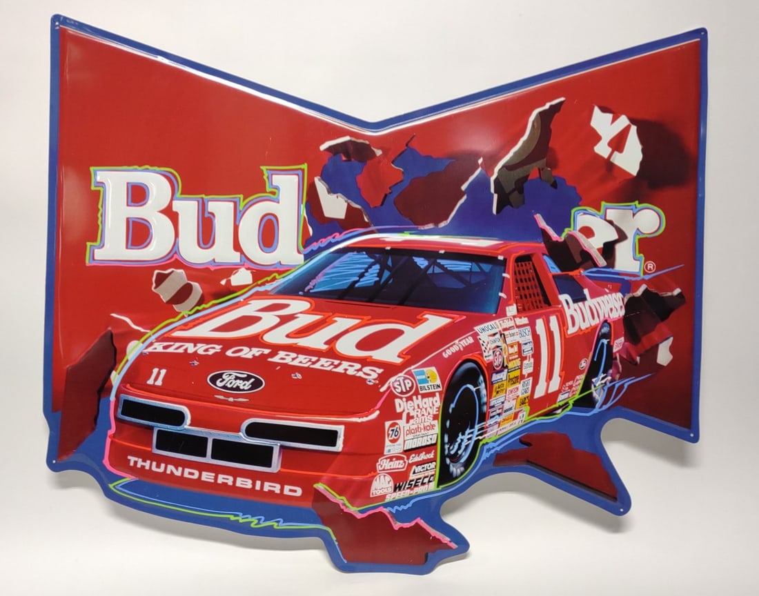 1992 Budweiser Nascar Racing Tin Sign (SST) (1 of 6)