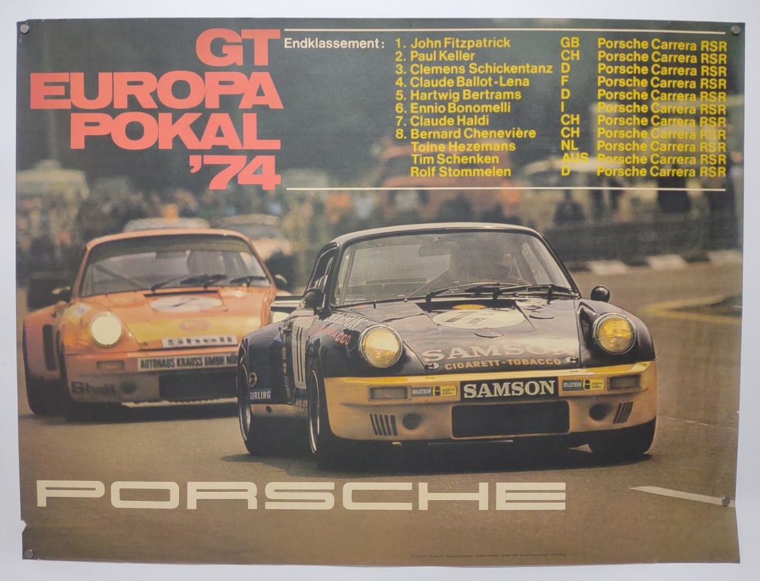 1974 Porsche GT Europa Pokal Racing Poster 30"x40" (1 of 7)