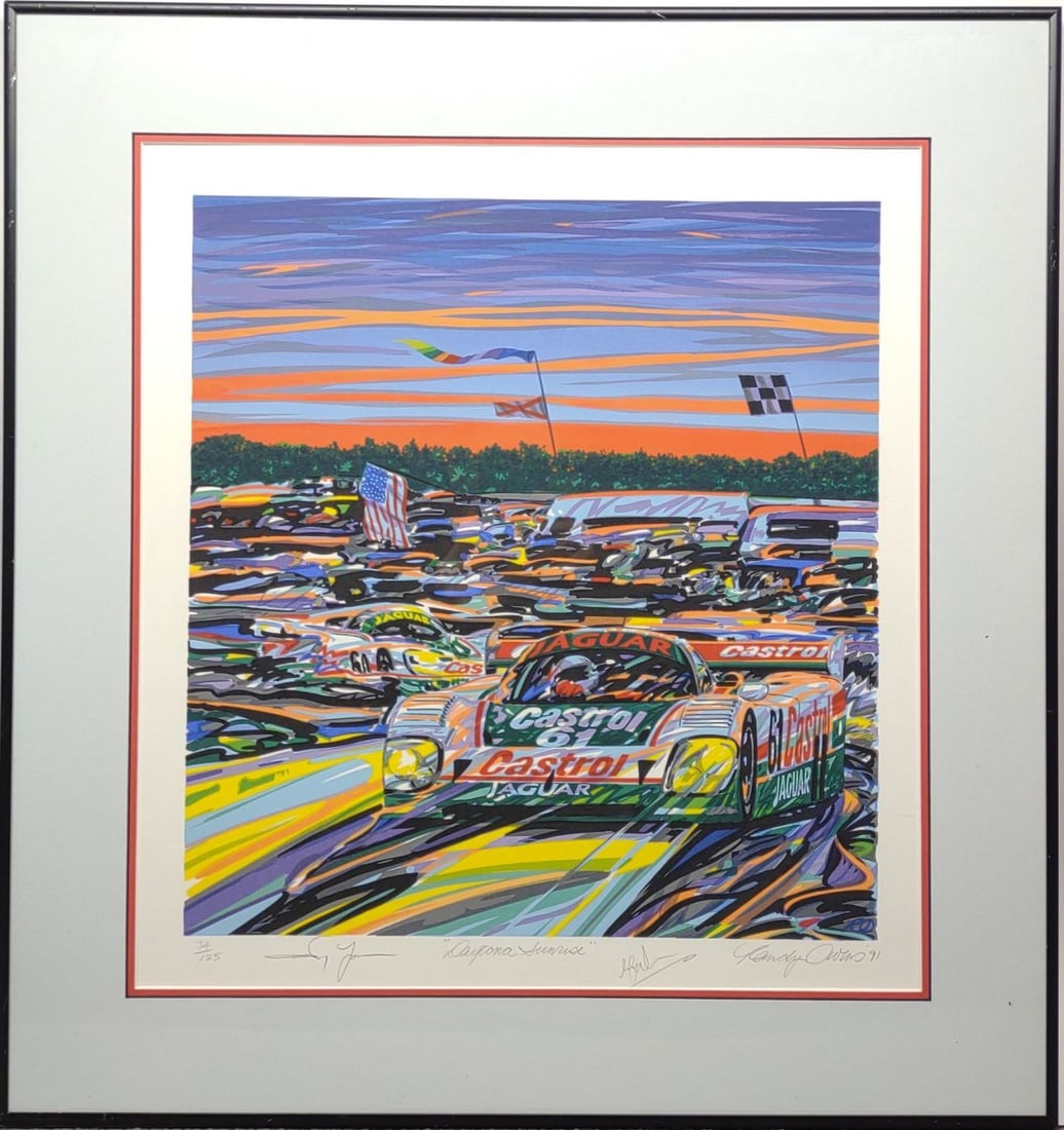 Randy Owens & Drivers Signed Jaguar XJR12 Art (1 of 7)