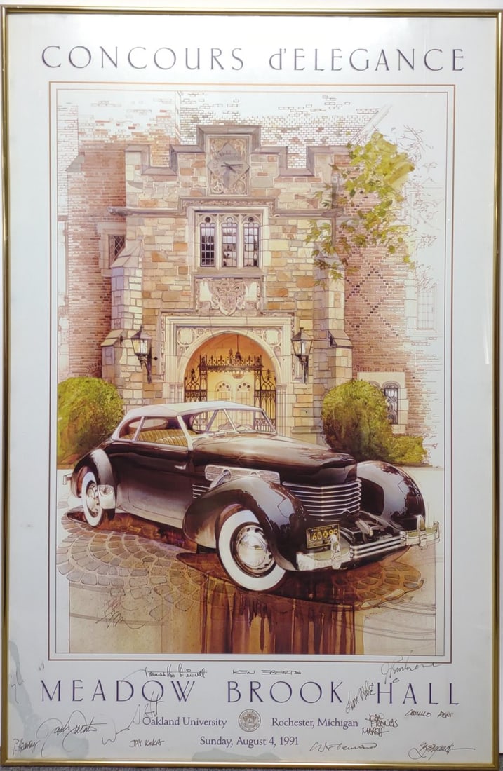 91' Multi-Signed Meadow Brook Hall Car Show Poster (1 of 11)