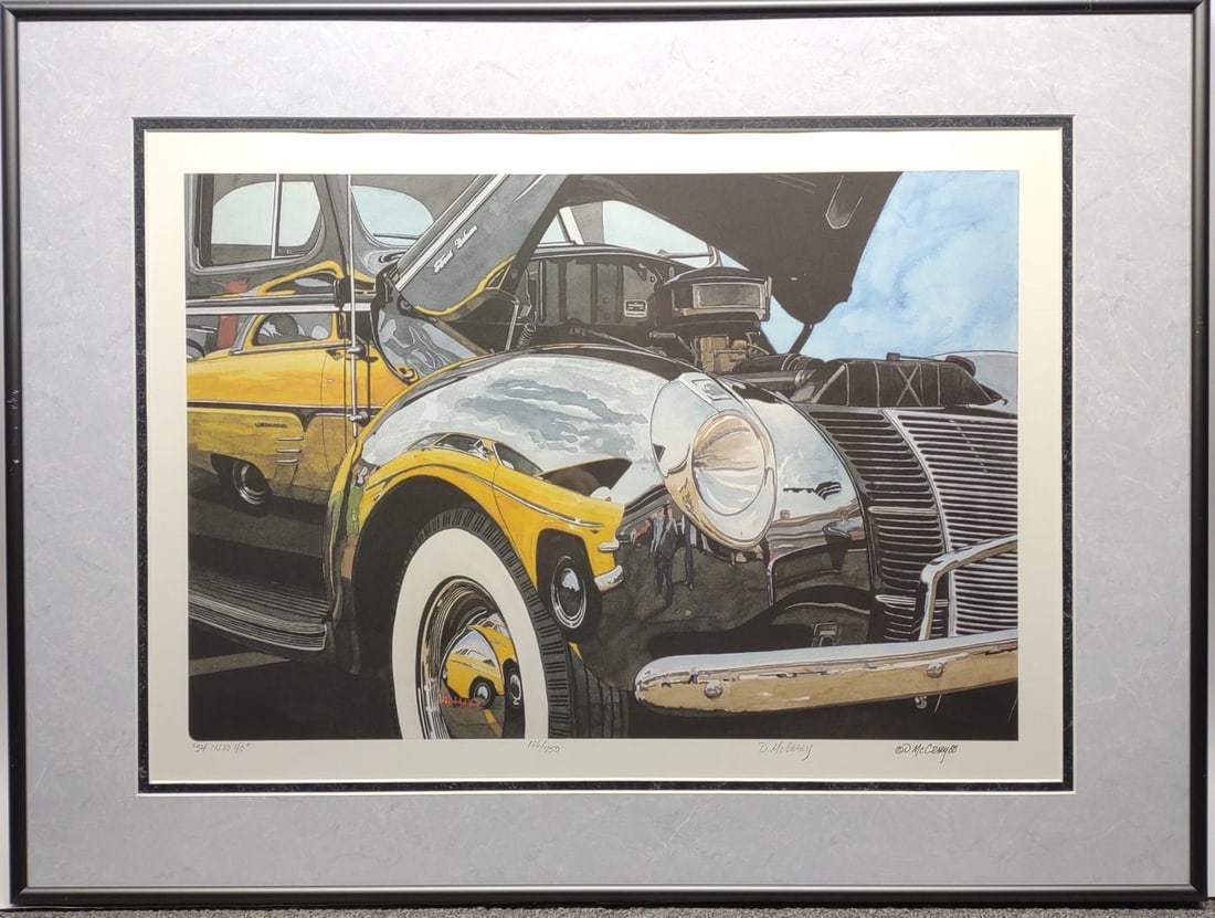 D. McCrary Signed 1940 Ford Deluxe Car Art Print (1 of 9)
