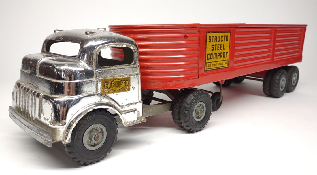 Vintage Structo Steel Company Toy Truck & Trailer (1 of 10)