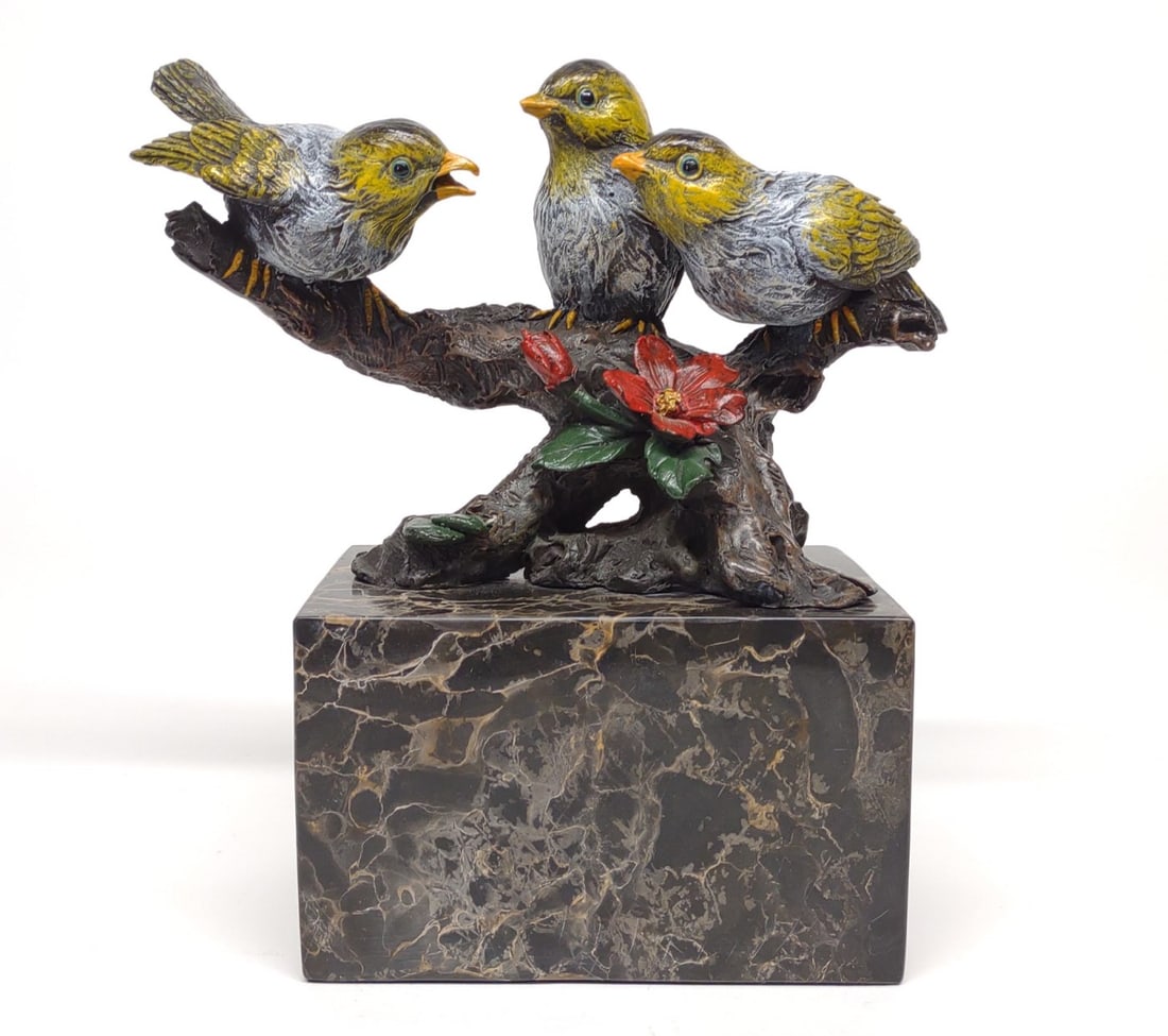 Bird of Paradise Bronze Sculpture on Marble Base (1 of 9)