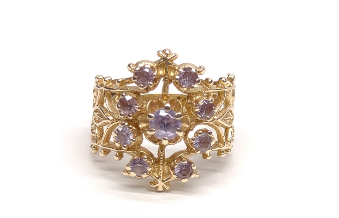 14K Gold Topaz Cocktail Ring (sz 7.75) (1 of 8)