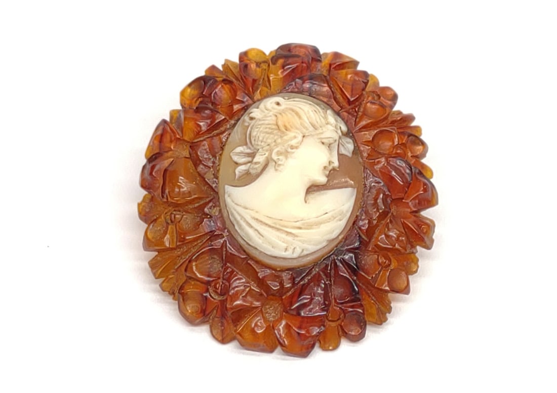 Vintage Carved Bakelite Cameo Brooch (1 of 5)