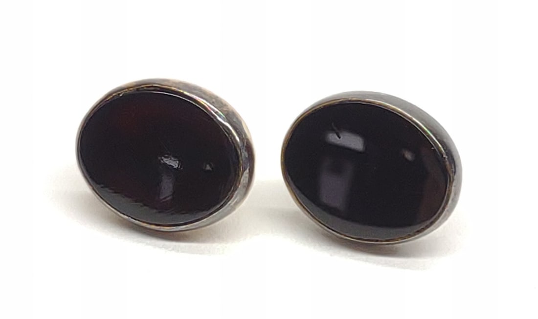 Pair of 14K Gold & Onyx Stud Earrings (1 of 5)