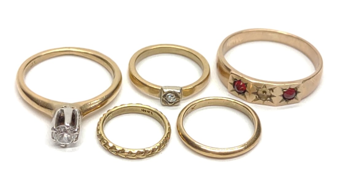 5 Antique 14K Yellow Gold Infant / Child Rings (1 of 6)
