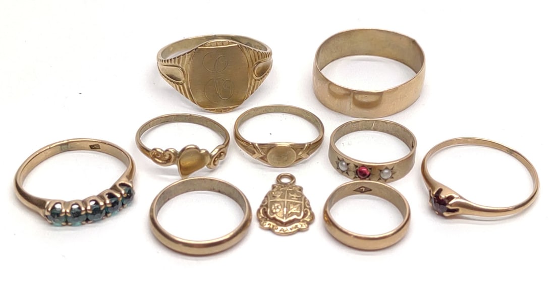 10 Antique 10K Gold Infant & Child Rings (1 of 11)