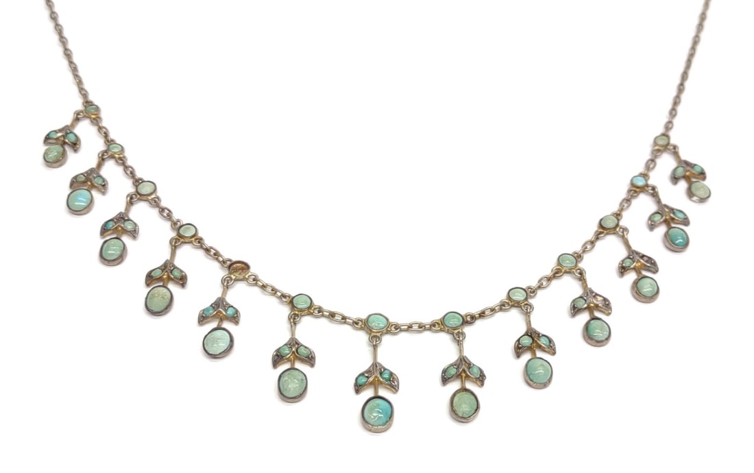 Vintage Festoon Turquoise & Sterling Necklace (1 of 6)