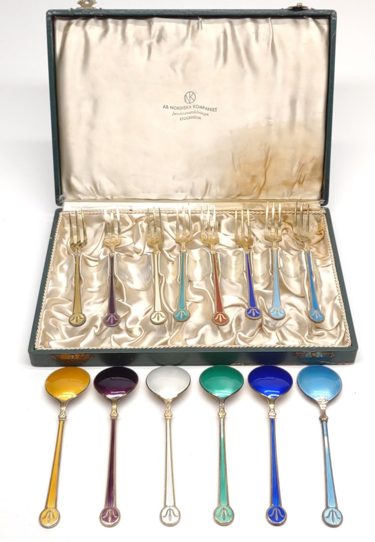 David Andersen 14 pc Sterling Spoon & Fork Set (1 of 8)