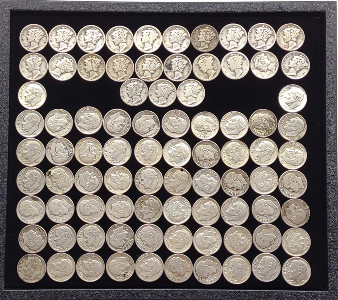 (85) 90% Silver Dimes (Mercury & Roosevelt) (1 of 8)