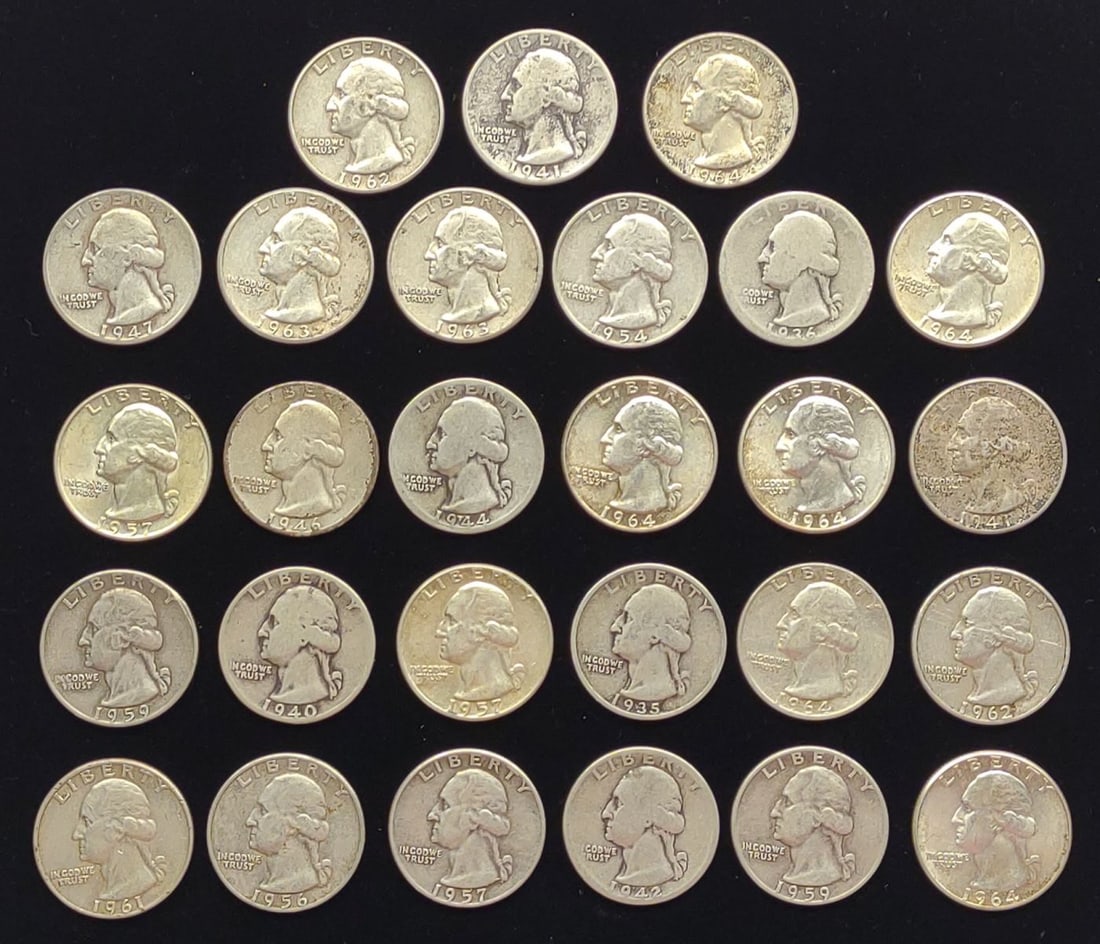 (27) 1935-64 90% Silver Quarters (1 of 9)