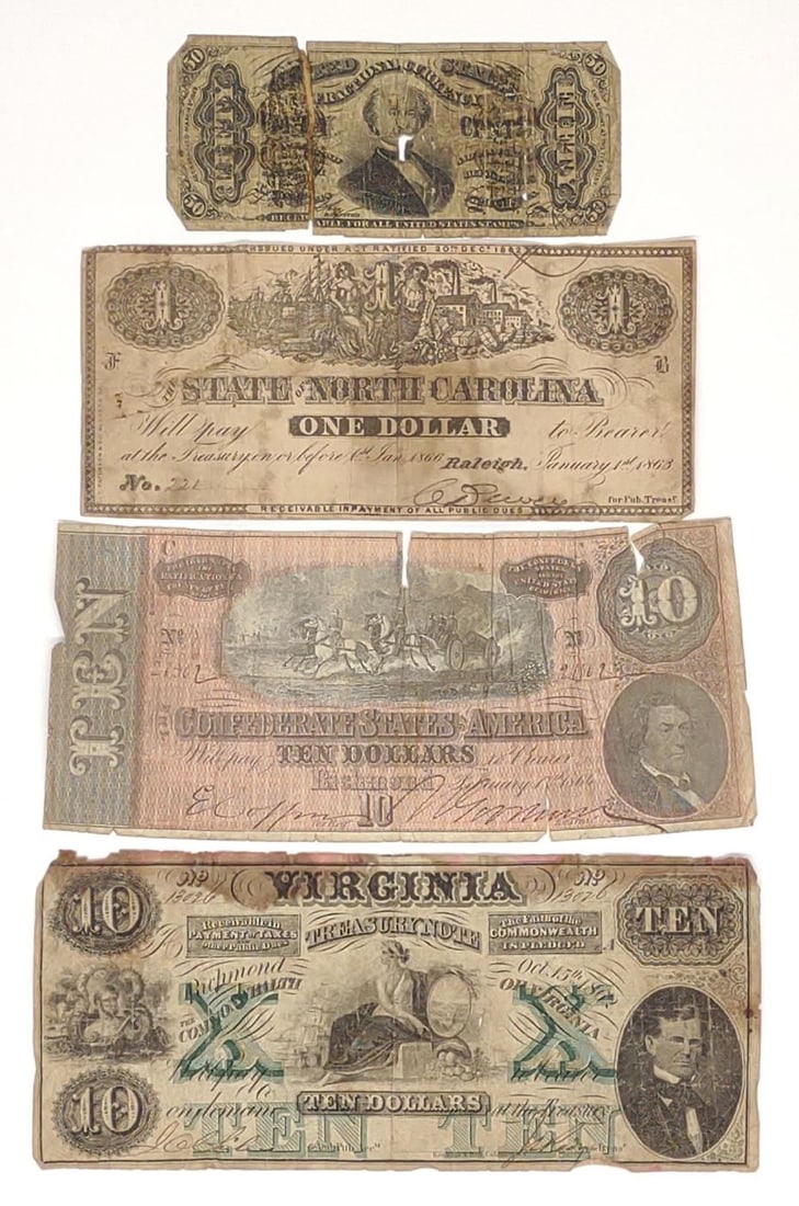 1860s Civil War US Notes Confederate & Shinplaster (1 of 17)