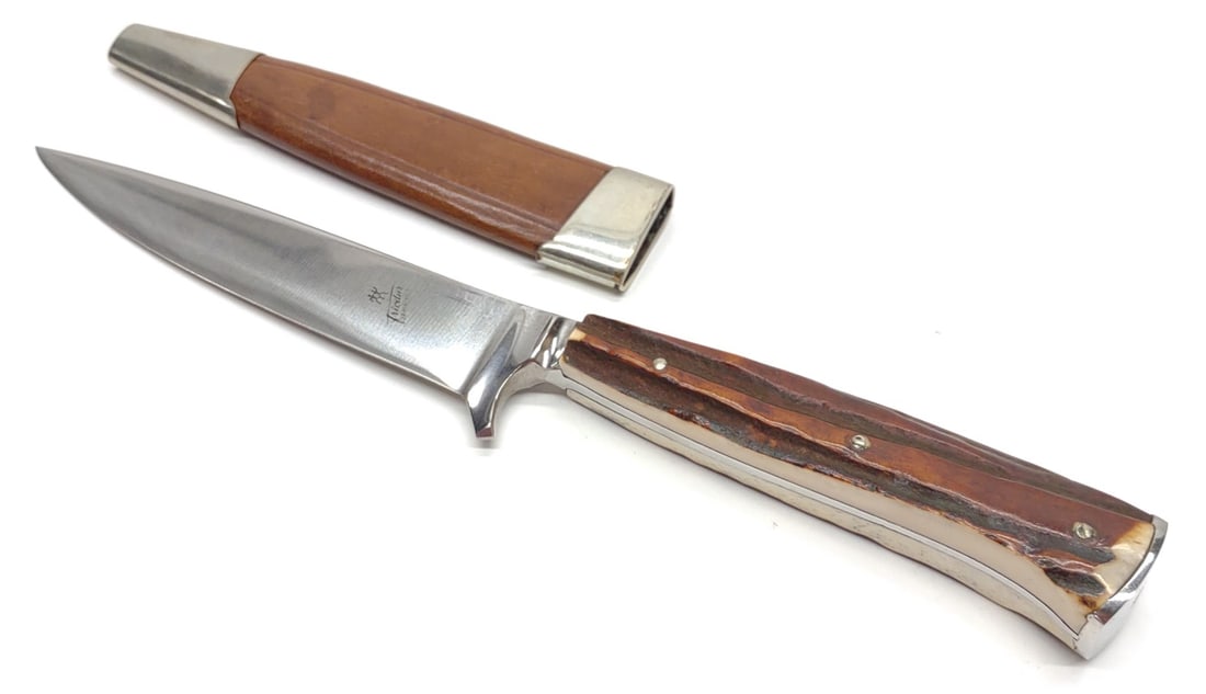 J.A. Henckels Stag Handle Skinning Knife & Sheath (1 of 8)
