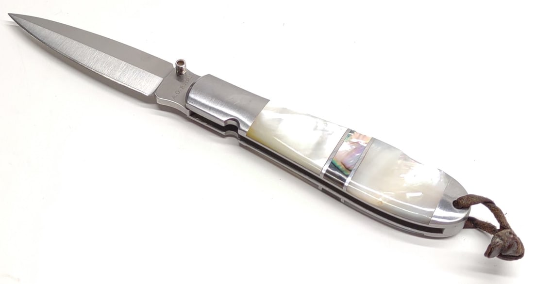 A.G. Russell Pearl & Abalone Handle Folding Knife (1 of 6)