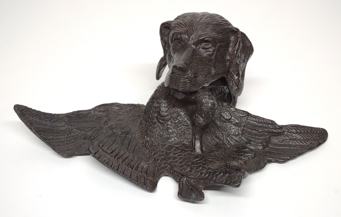 Cast Iron Hunting Dog Inkwell (1 of 10)