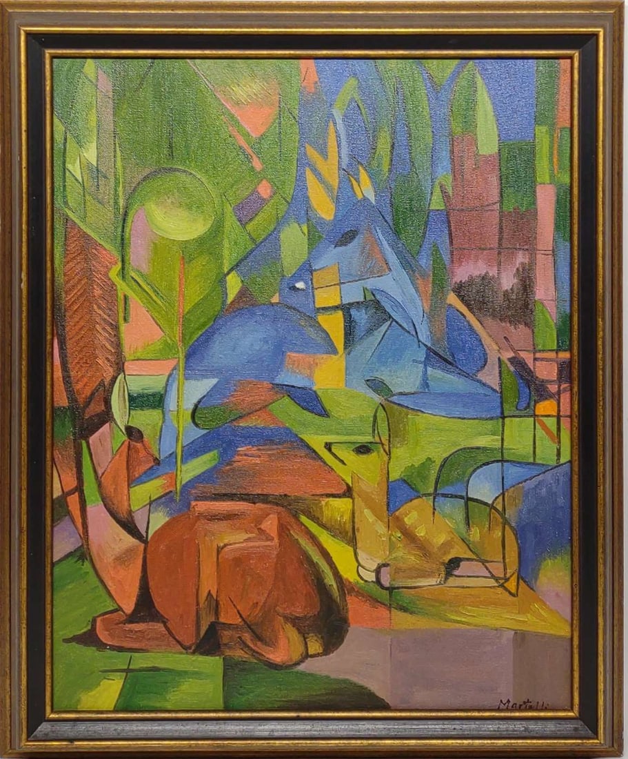 After Franz Marc - Deer In The Forest Painting (1 of 8)