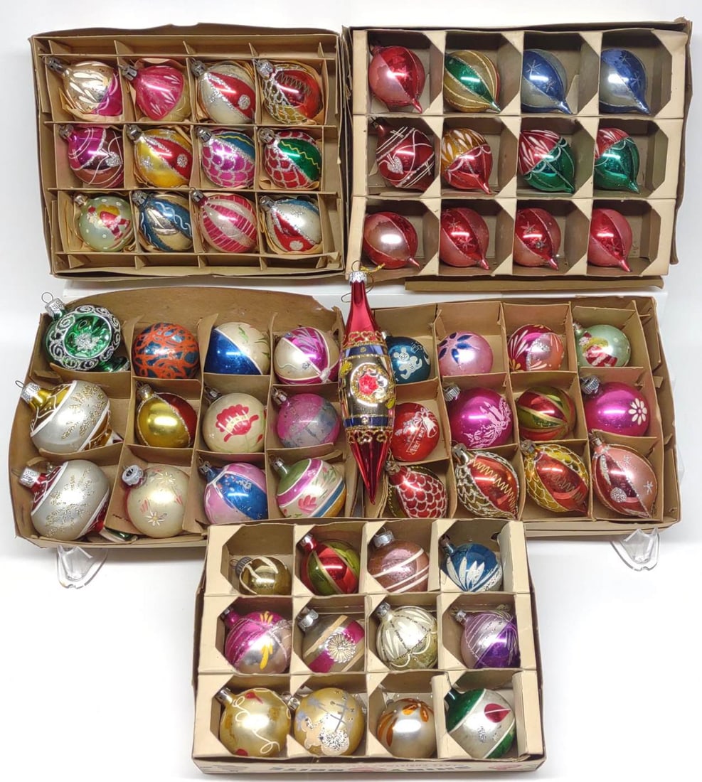 (61) Vintage Glass Figural Christmas Ornaments (1 of 4)