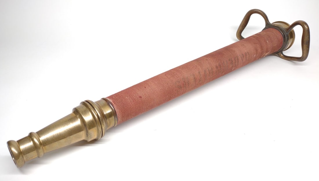 Vintage 30" Large Red Wrapped Fire Nozzle (1 of 8)