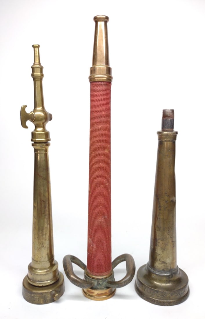 3 Vintage Brass Fire Nozzles (1 of 5)