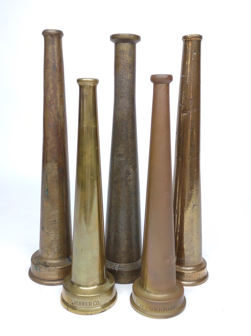 5 Vintage Brass Fire Nozzles (1 of 8)