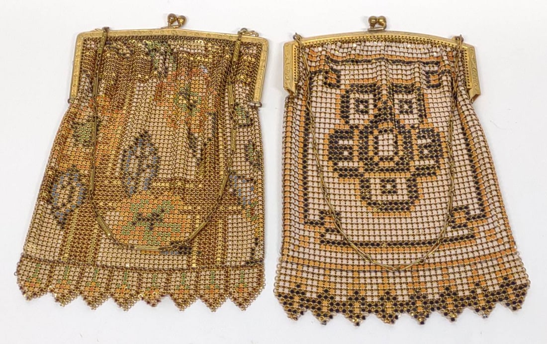 2 Vintage Art Deco Enamel Mesh Flapper Purses (1 of 8)