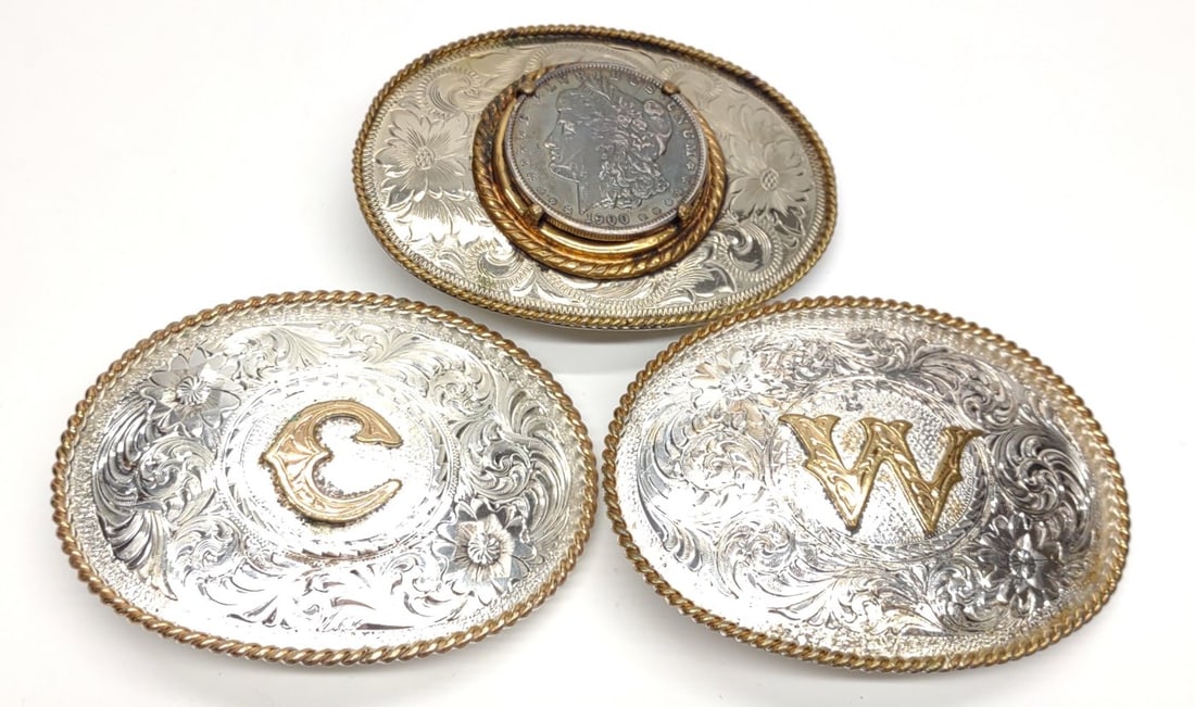 3 Montana Silversmiths Belt Buckles (1 of 9)