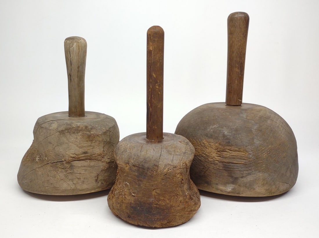 3 Antique Stone Mason's Mallets (1 of 6)